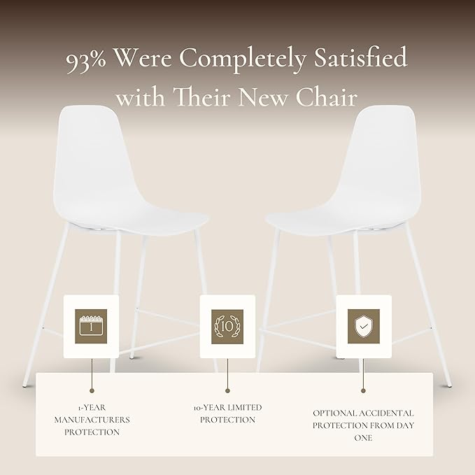 Poly & BARK Isla Bar Stools Set of 3 – Counter Height Bar Stool for Kitch...
