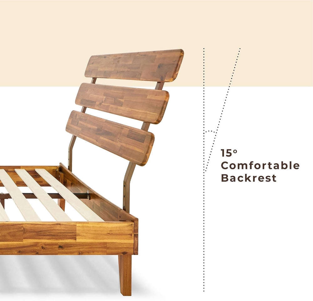 Bme Caden 15'' Bed Frame with Adjustable Headboard - Mid Century, Ret...
