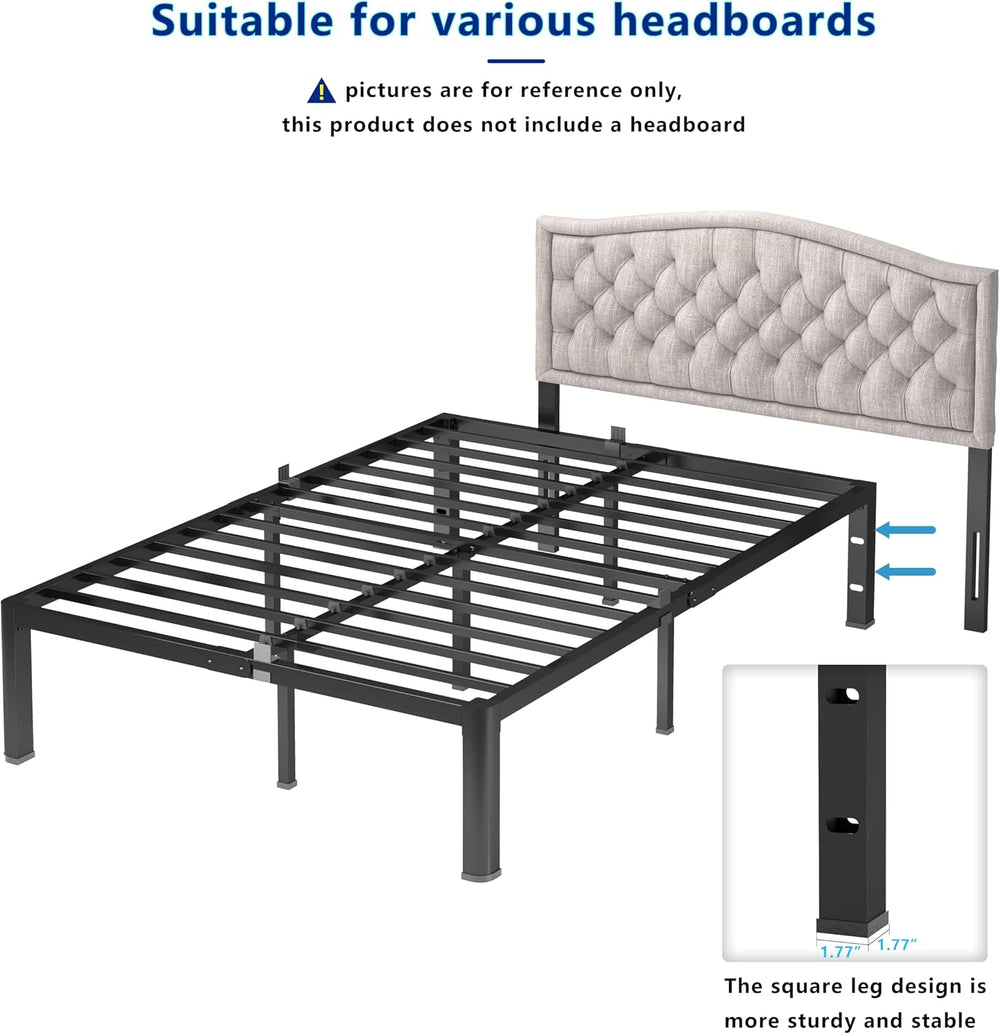 yookare 14 Inch Queen Platform Bed Frame - 3500 lbs Heavy Duty Metal Mattress...