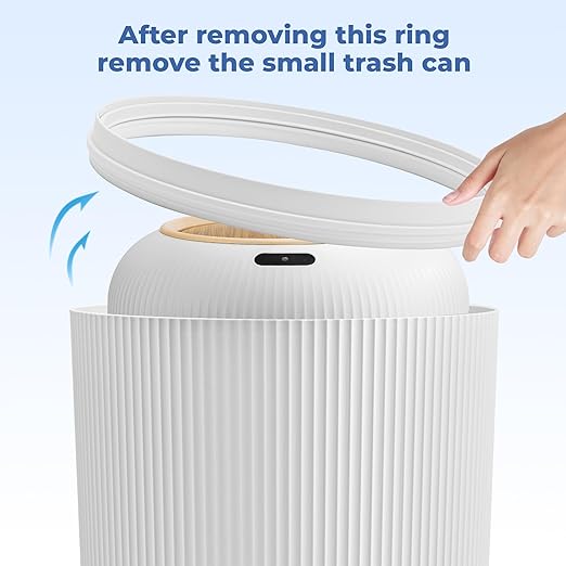 Pukomc 2 Pack Automatic Trash Can 12L /3 Gallon and 10L /2.64 Gallon Bathroom