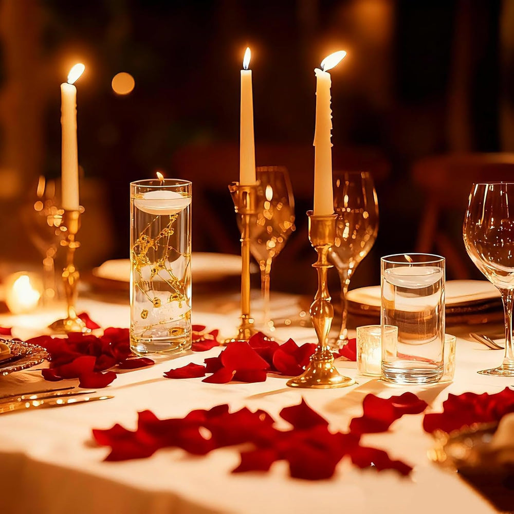 UDU 12 Set Glass Vases for Centerpieces with 24 White Floating Candles 80000 ...
