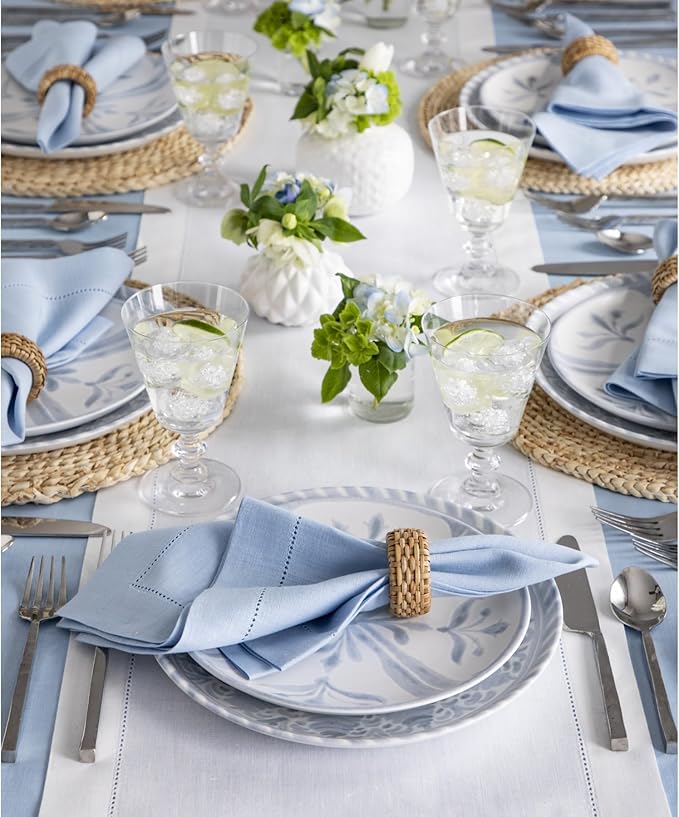 Solino Home Linen White Table Runner 108 Inches Long - 100% Pure Linen 14 x 1...
