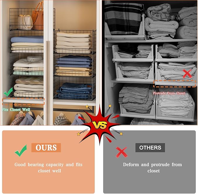 Yociyoga 7-Tier Stackable Closet Organizers and Storage Shelves, Foldable