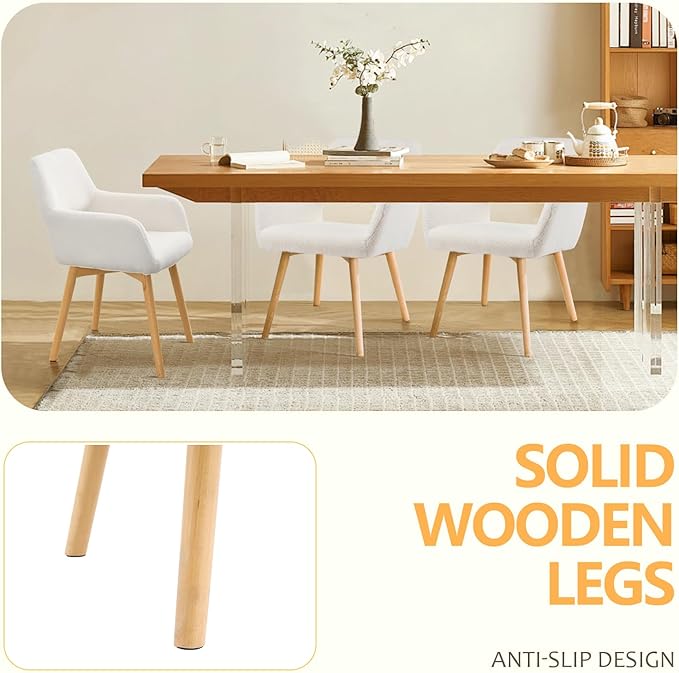 Mid Century Modern Dining Chairs Set of 4 & 2 & 6 Comfy Accent Chair ...