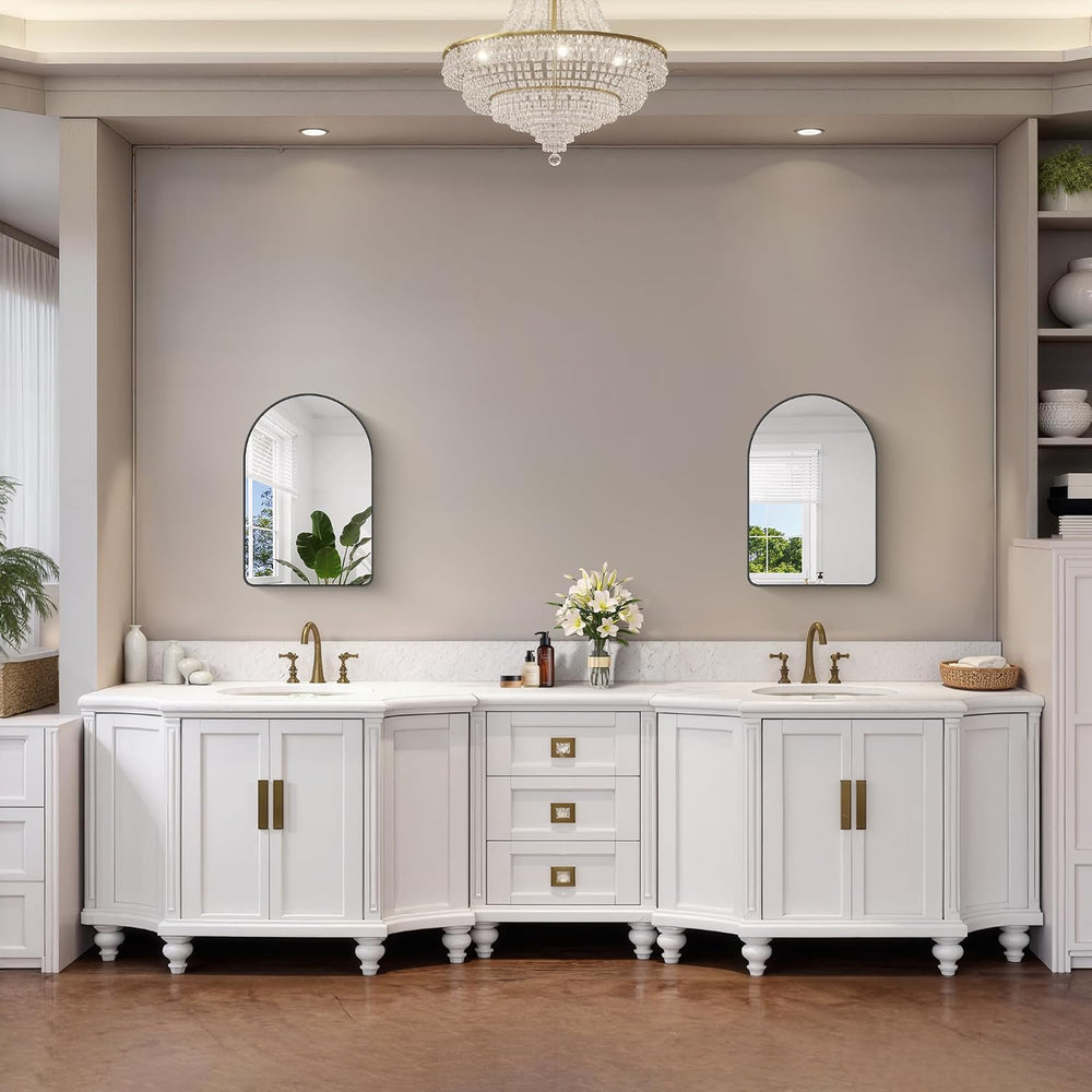 Arched Bathroom Mirror 24x16 Inch 2-Pack, Black Bathroom Mirror Wall Mounted ...
