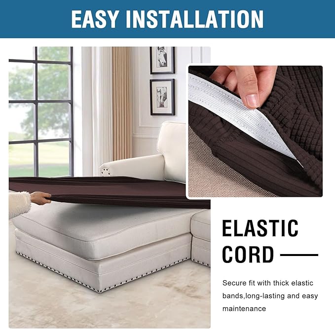 H.VERSAILTEX Super Stretch Individual Chaise Cover Sectional Couch Covers