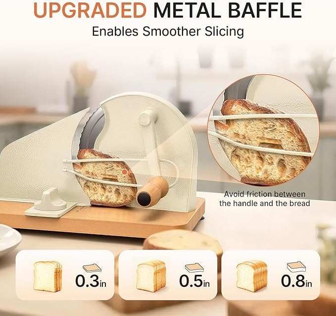 Manual Bread Slicer for Homemade Sourdough-Adjustable Thickness Bread Slicer