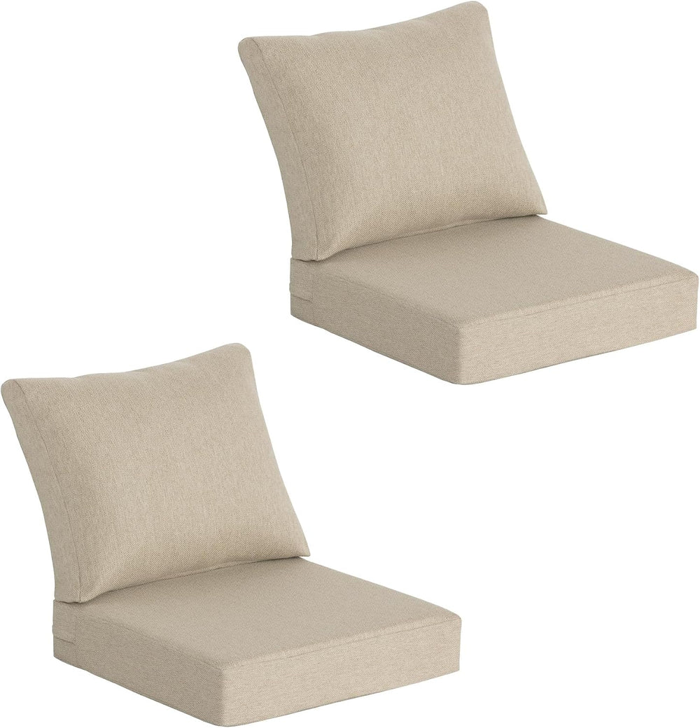 24 x 24 Outdoor Deep Seat Cushions Set of 2, Sand Beige