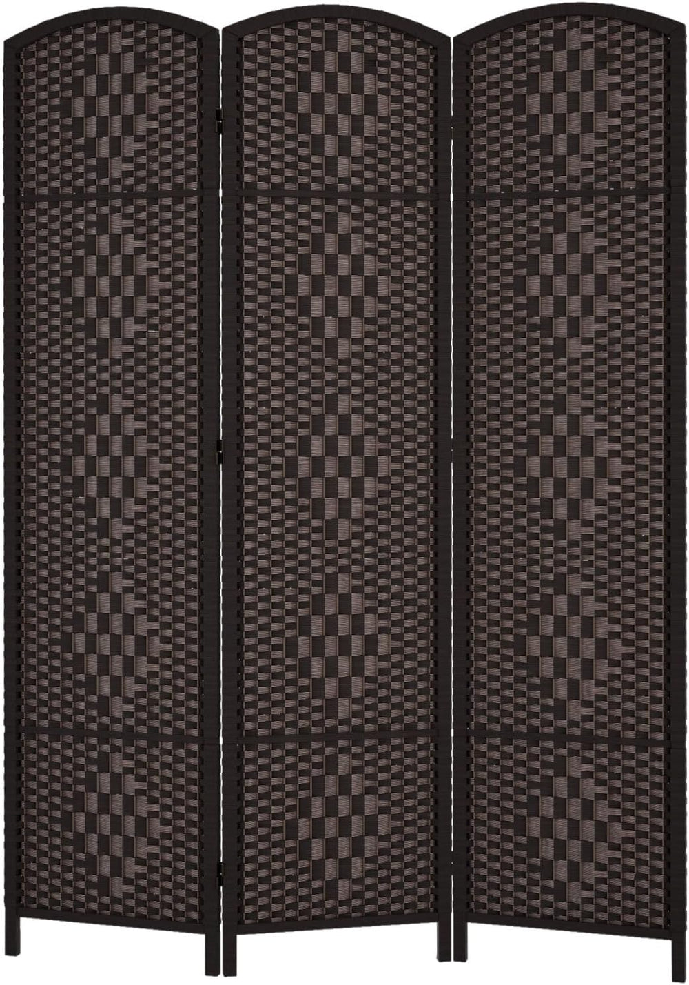 RHF Room Divider Panel,3 Panel Partition Room Dividers Screen, Dark Coffee
