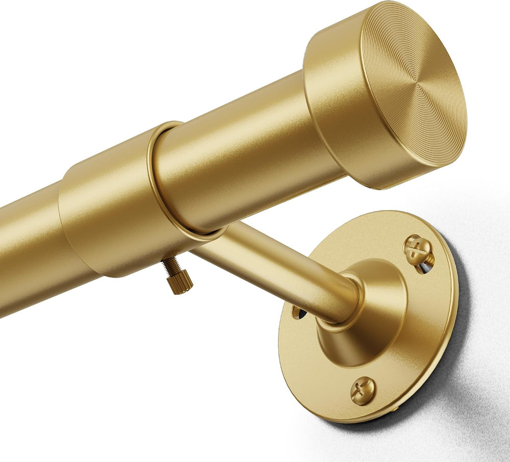 YaFex Heavy Duty Curtain Rods 32-120 Inch, 1 Inch Adjustable Gold Curtain Rod...
