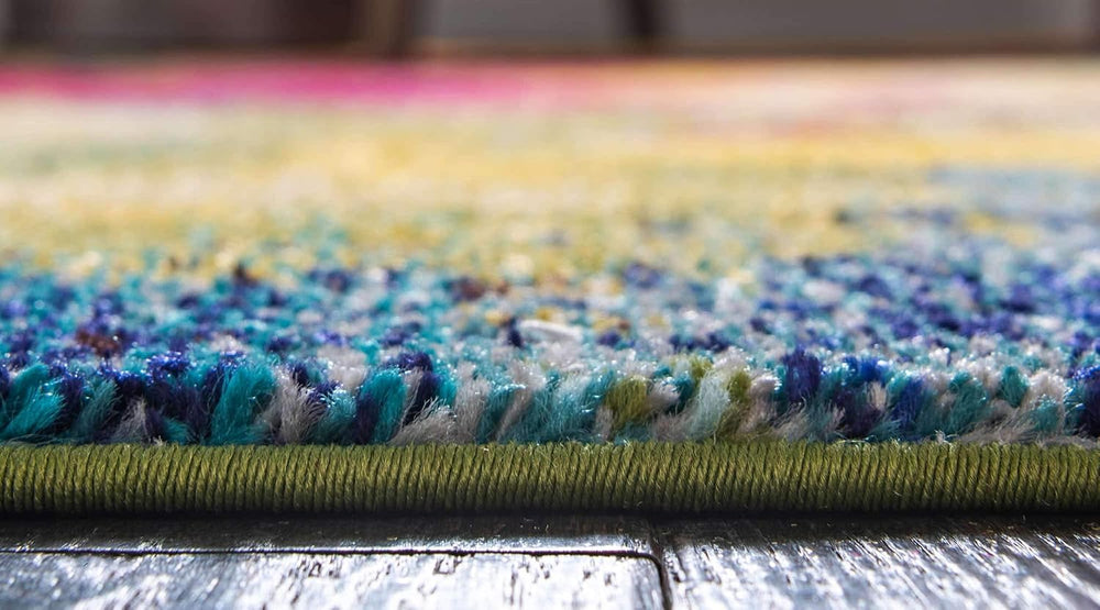 Unique Loom Estrella Collection Colorful, Abstract, Watercolor, Modern, Eclec...