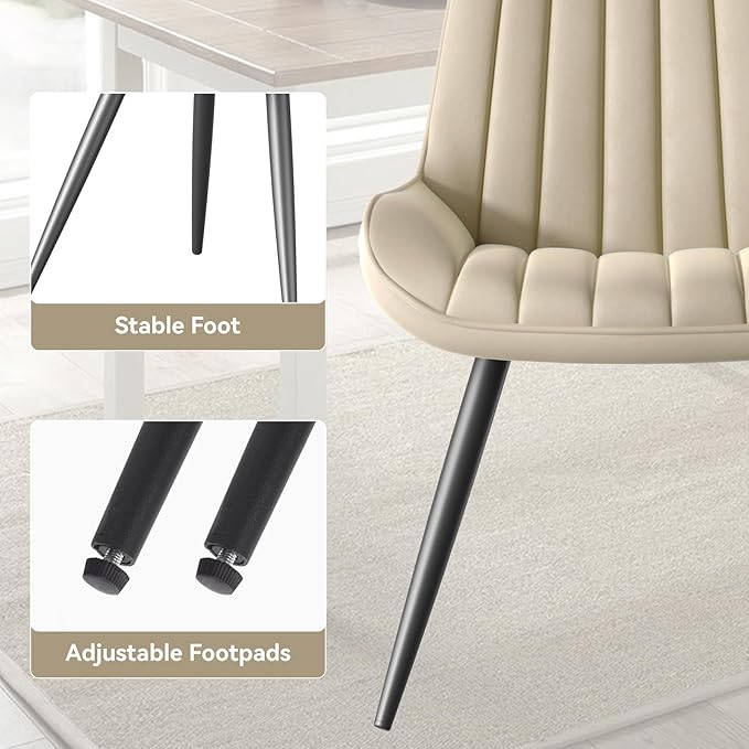 Modern Dining Chairs Set of 4,Upholstered Dining Room Chairs with Thick Cushi...