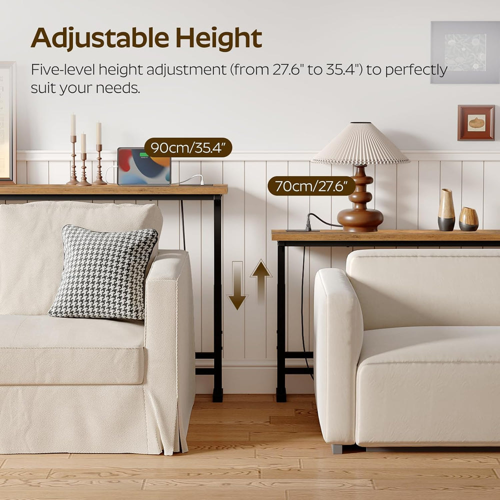 YATINEY 78.7" Console Table with Adjustable Height (27.6"-35.4"...