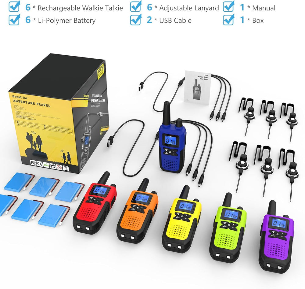 Topsung Walkie Talkies Long Range FRS VOX NOAA 1800mAh Li-Po HD Loud Sound (...