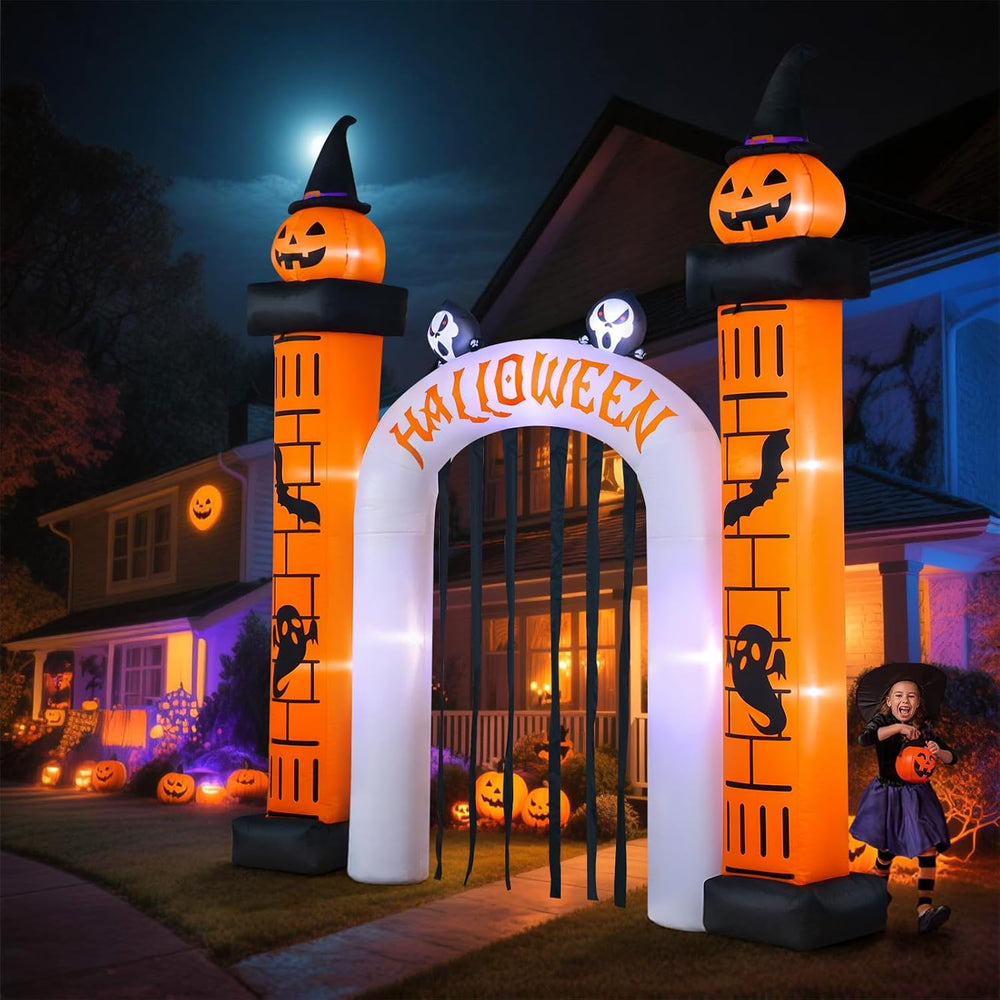 11 FT(H) x 10 FT(L) Giant Halloween Inflatables Pumpkin Archway