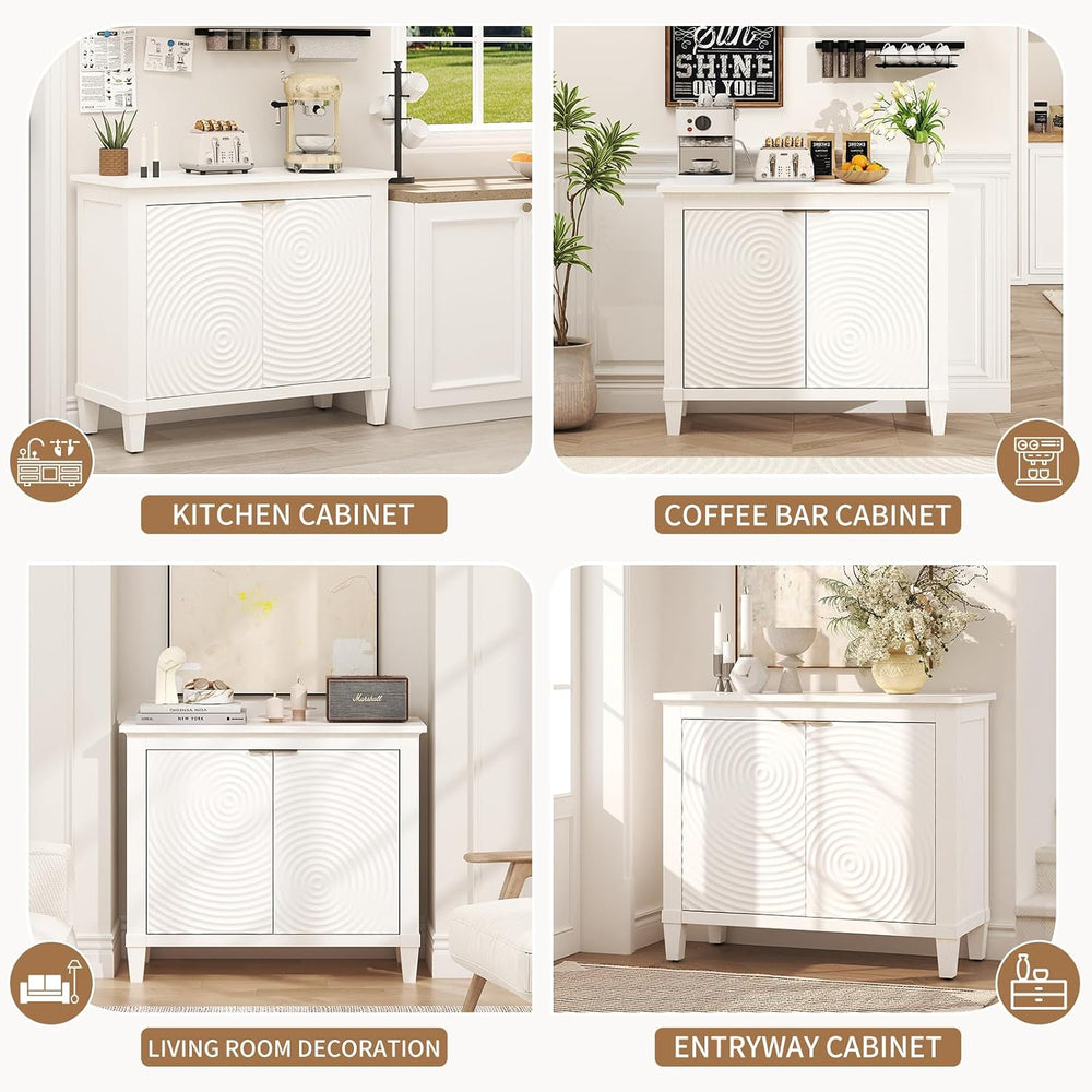 karlott Buffet Cabinet with Storage, Sideboard Accent Cabinet, Annual Ring | ...