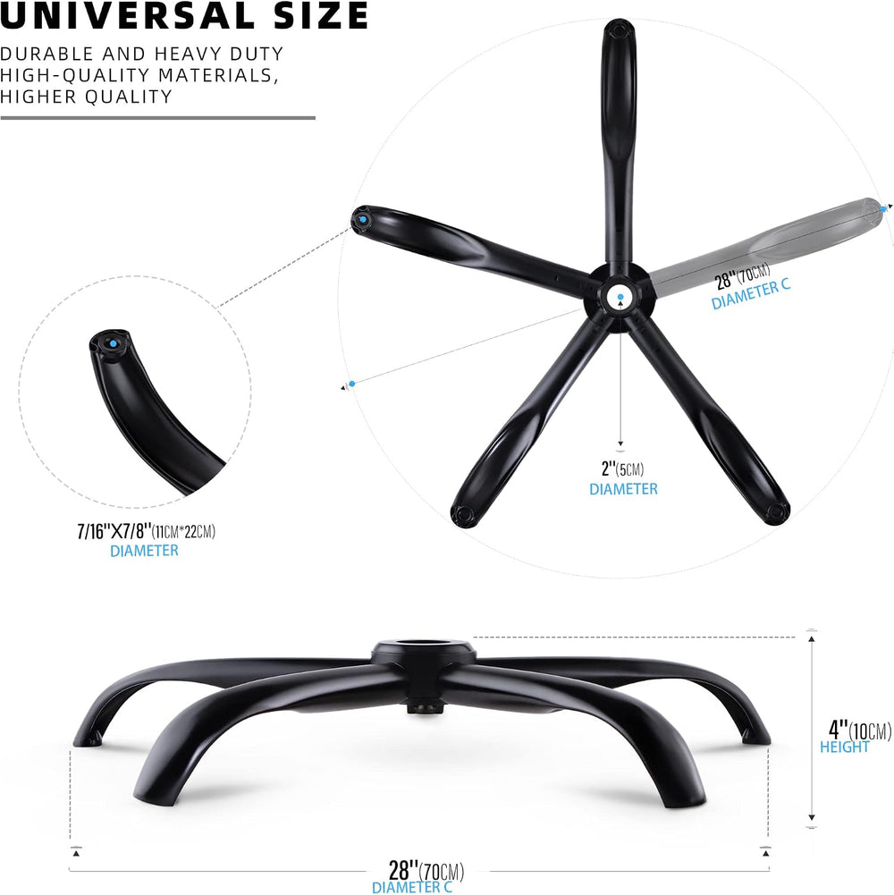 Sytopia Office ChairBaseReplacement, Heavy Duty Office ChairBase 28 Inch, Cha...