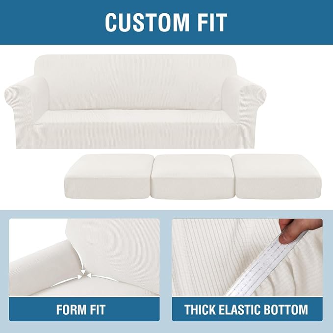 H.VERSAILTEX 4 Piece Stretch Sofa Covers