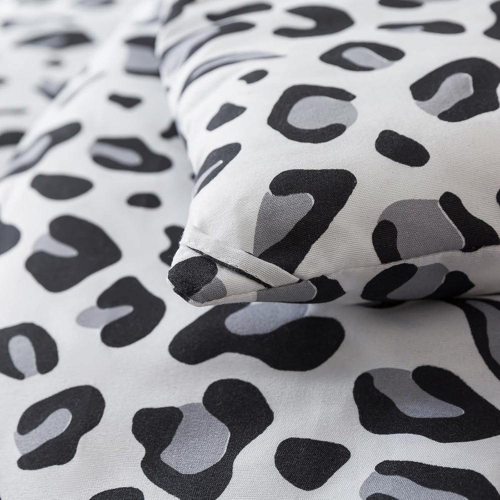 Caressma White Cheetah Comforter Set Full Size 3 Pieces Bedding