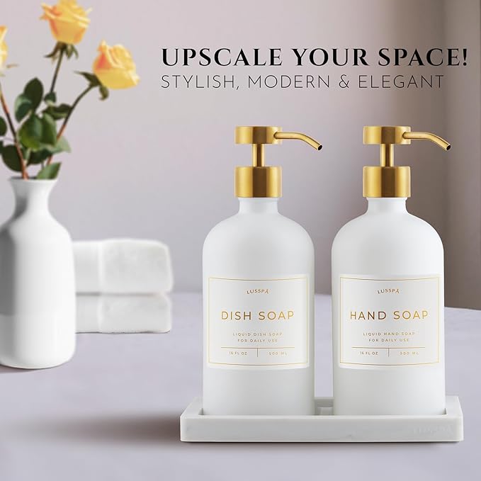 Glass Soap Dispenser Set of 2