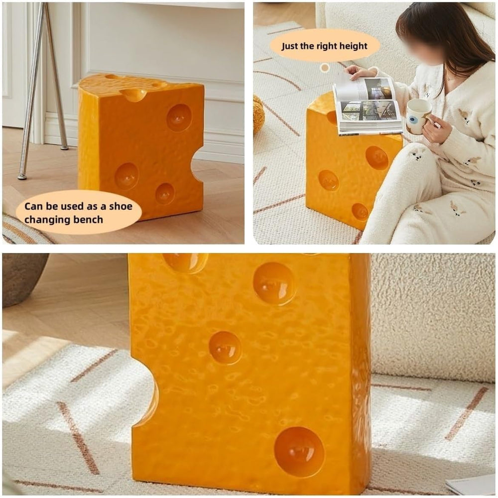 Creative Coffee Table Cheese-Shaped Triangle Resin Side Table Multifunctional...