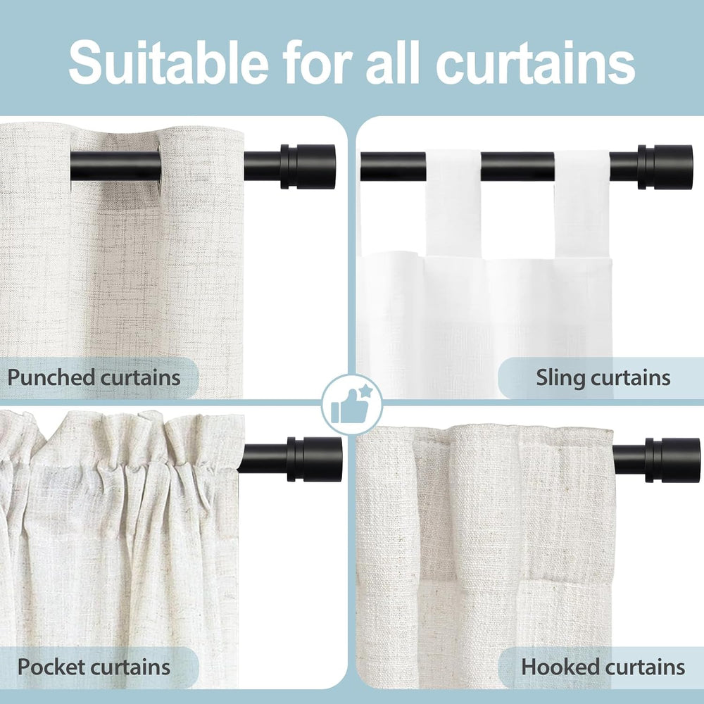 Byondeth Curtain Rods 16 to 144 Inches, 1 Inch Splicing Adjustable Curtain Ro...