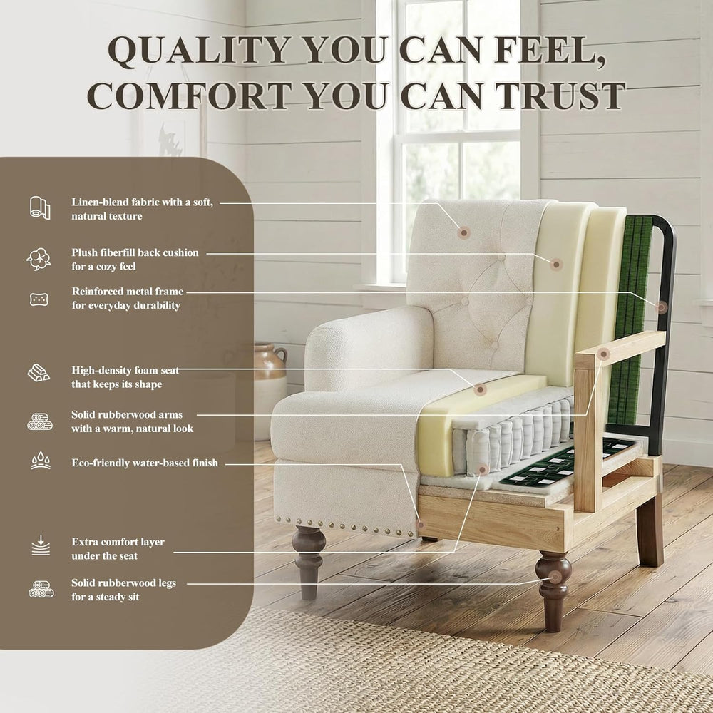 MALOL Upholstered Accent Chair Set of 2, Comfy Reading Chair for Living Room,...