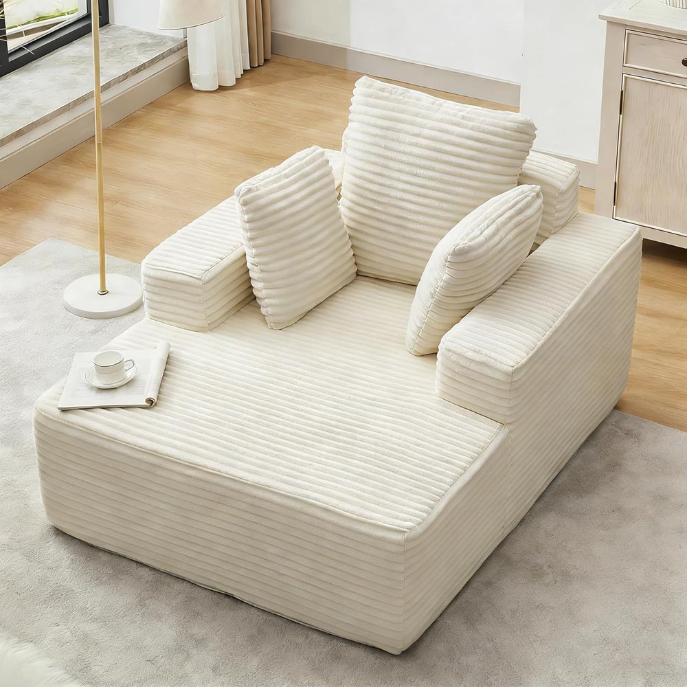 Boneless Chaise Lounge Chair, 54" Oversized Cloud Couch Sofa with Deep S...