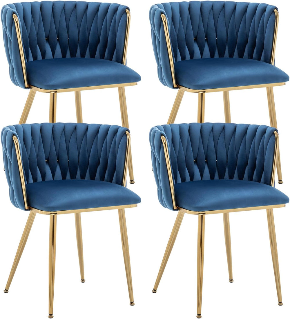 Kiztir Velvet Dining Chairs Set of 4, Modern Dining Chair with Gold Metal Leg...