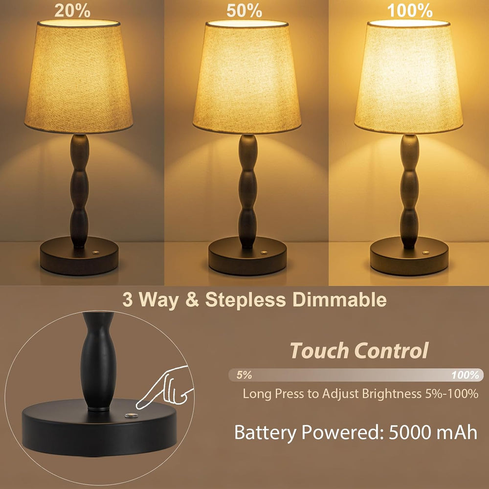 Rechargeable Cordless Table Lamp,Dimmable Battery Powered Touch Desk Lamp