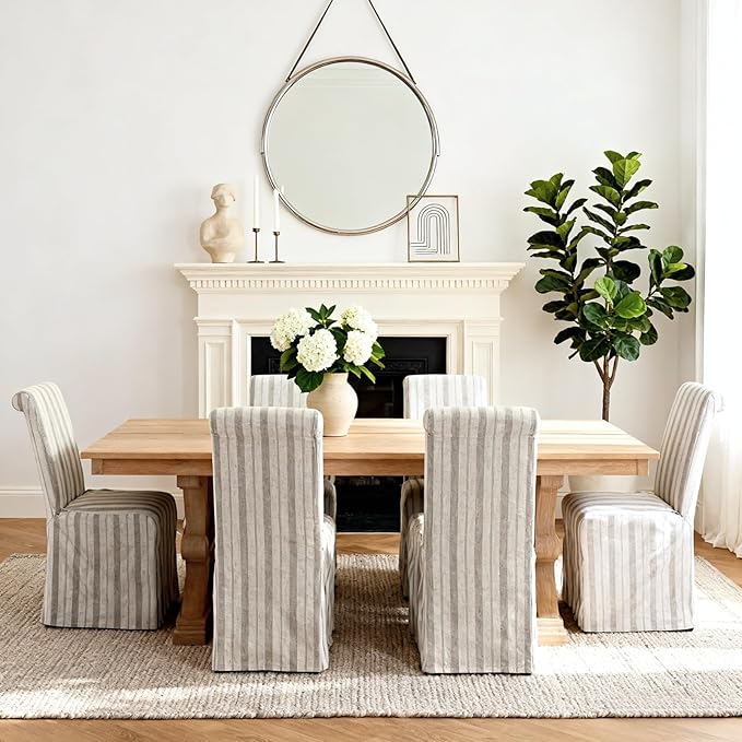 chairus Slipcovered Parsons Dining Chairs Set of 2, Upholstered Dining Room C...