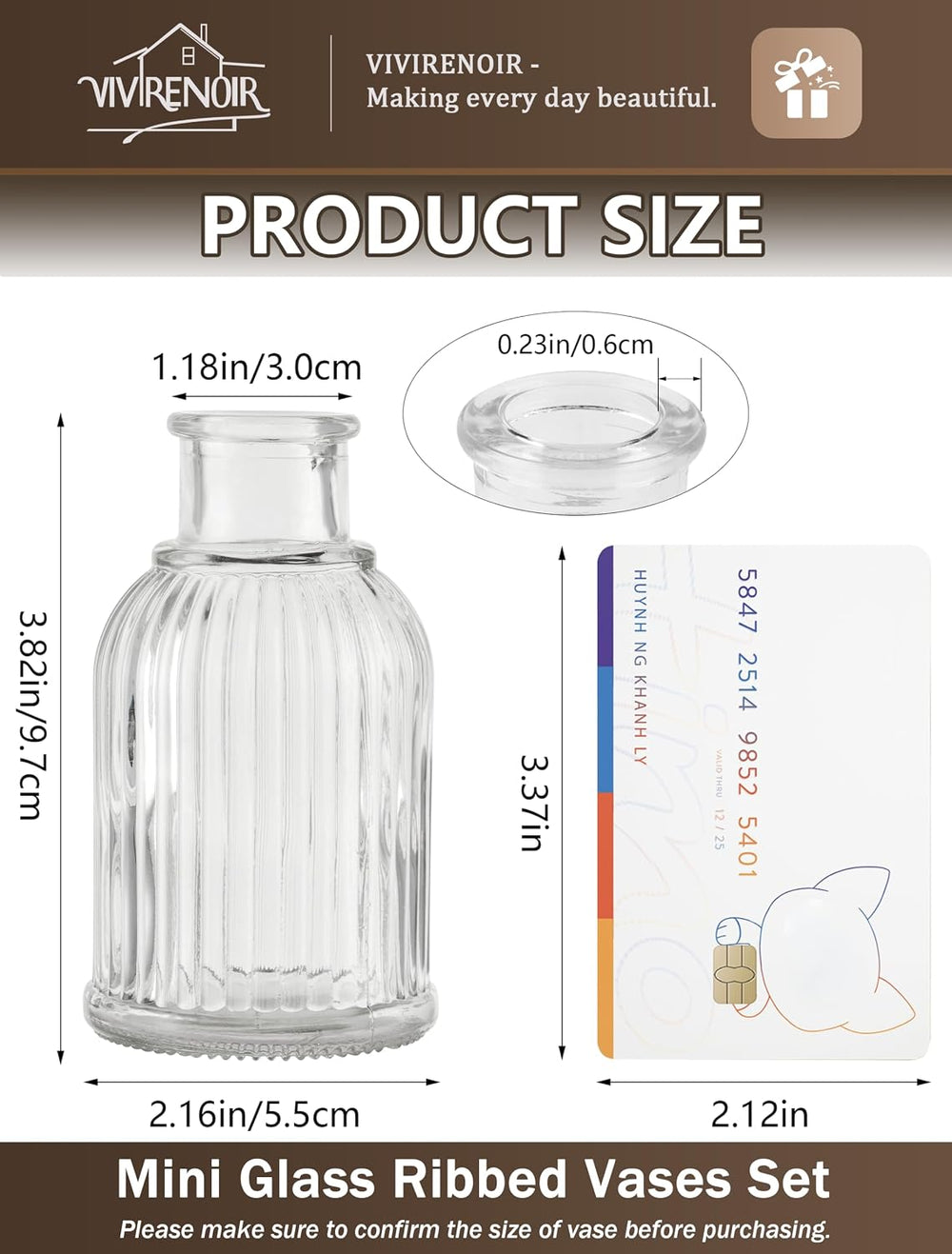 Glass Bud Vases Set of 24 Small Flower Vase in Bulk Mini Ribbed Clear VaseS