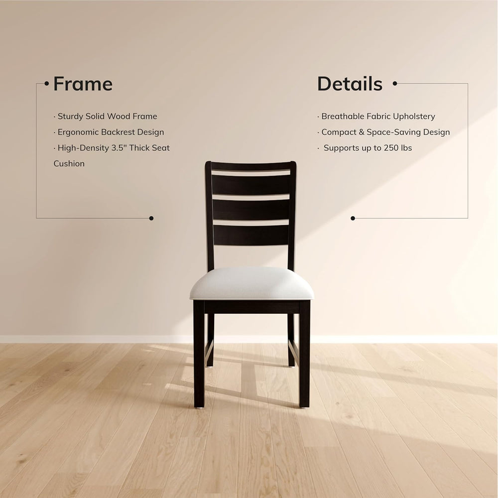 COLAMY Wooden Dining Chairs Set of 6, Farmhouse Upholstered Dining Room Chair...