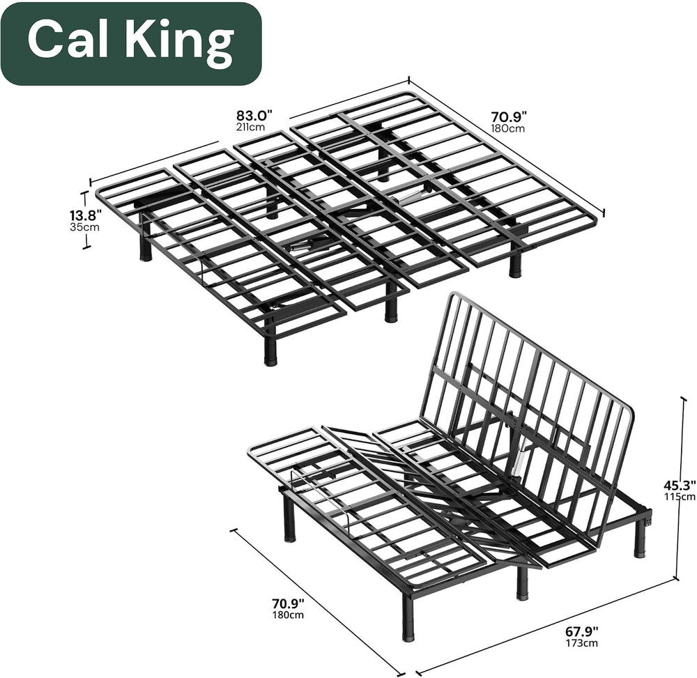 SunsGrove California King Adjustable Bed Frame with Wireless Remote, Zero Gra...