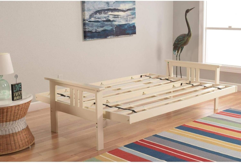 HomeStock Asian Allure Fusion Futon Wood Frame Classic Style with Mission Sty...