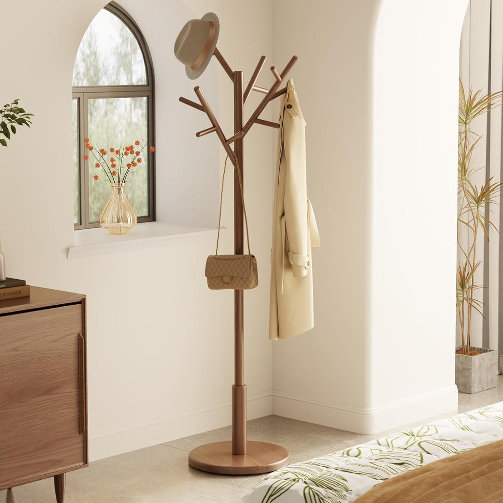 Muwuele Coat Rack, Solid Wood Coat Rack Freestanding With 12 Hooks, Coat Tree...