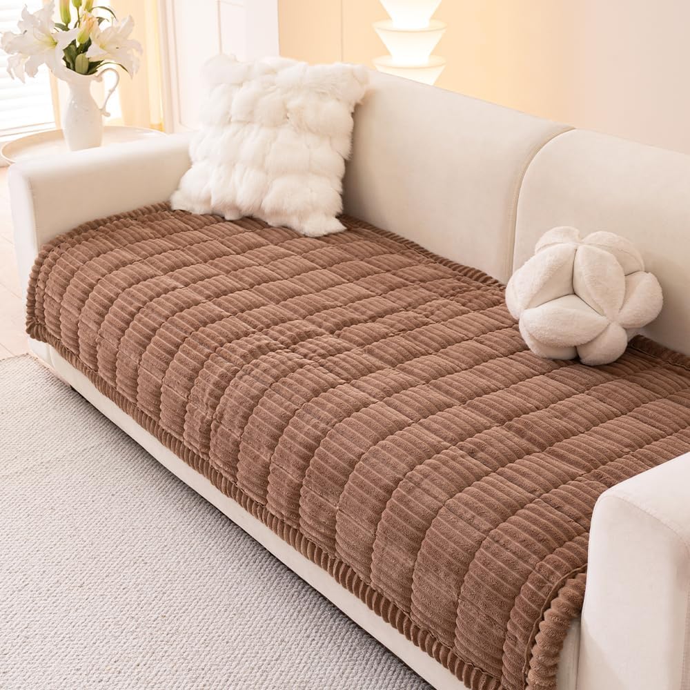 Couch Cover for Dogs Washable, Fuzzy Pet Couch Covers for 3 Cushion Sofa Pet