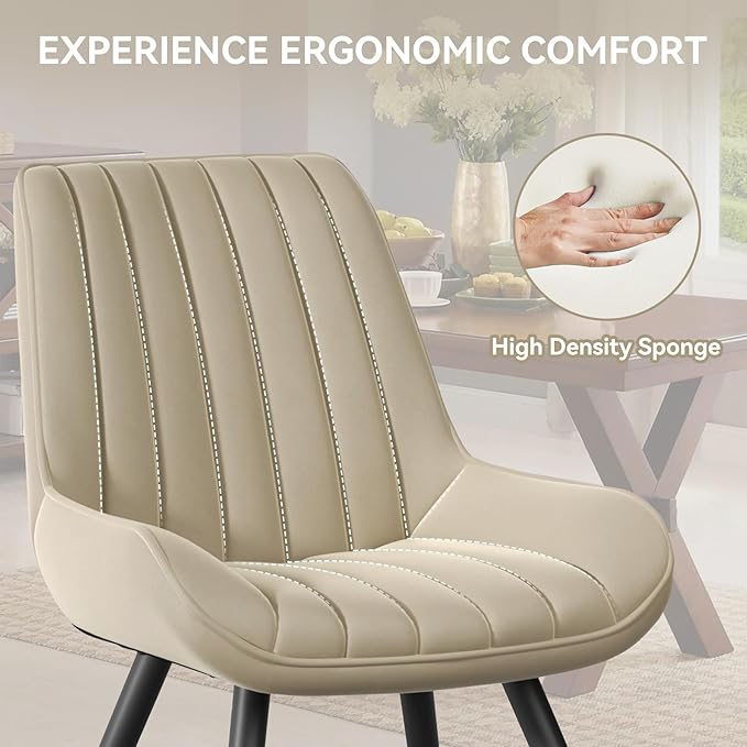 Modern Dining Chairs Set of 4,Upholstered Dining Room Chairs with Thick Cushi...
