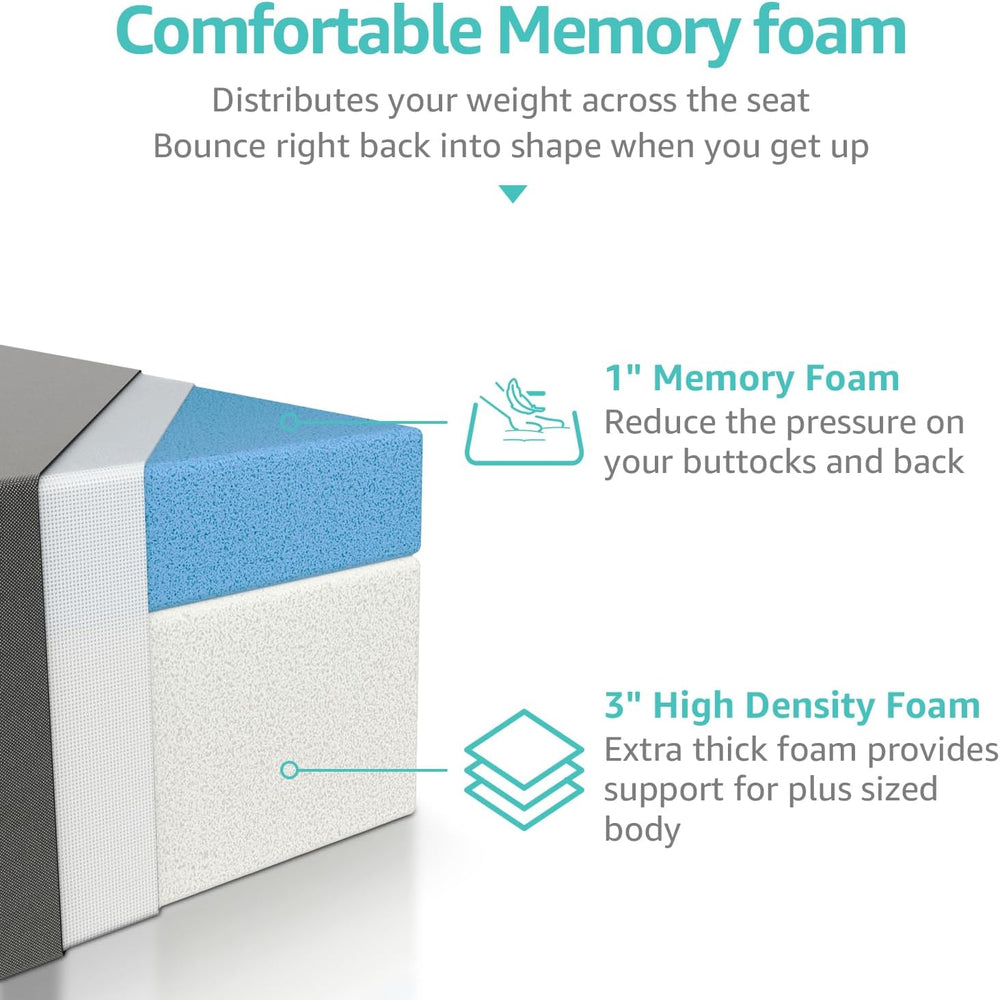 YENING 25x25 Memory Foam Outdoor Chair Cushions Waterproof 4 Inch Extra Thick...