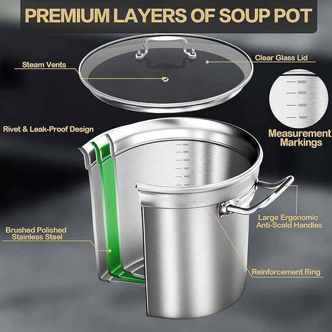 Large Stock Pot-20QT Stainless Steel Stockpot