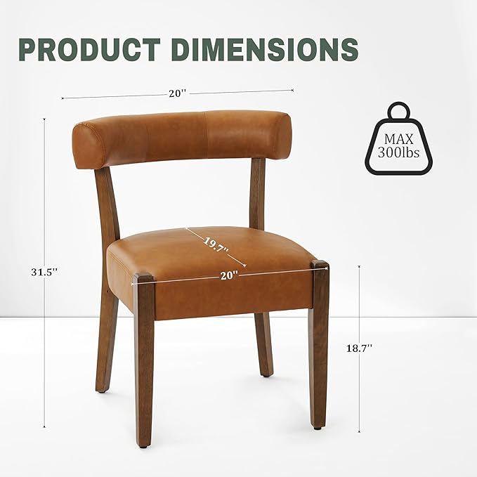 Modern Dining Chairs Set of 8, Faux Leather Upholstered Kitchen & Dining ...
