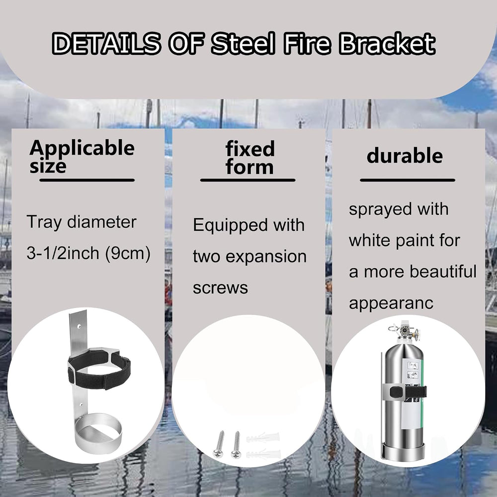 Boat Steel Fire Extinguisher Bracket,304 Stainless Steel Mounting Bracket wit...