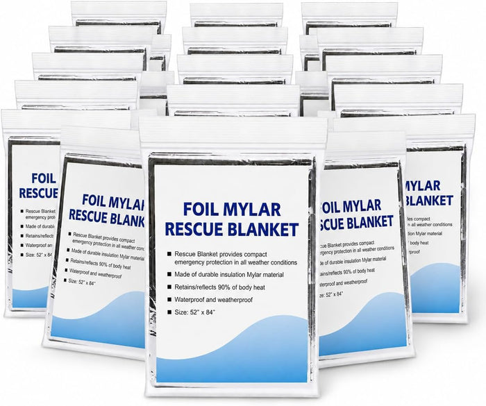 BH Lot of 50 Emergency Mylar Blankets - 84" x 52"