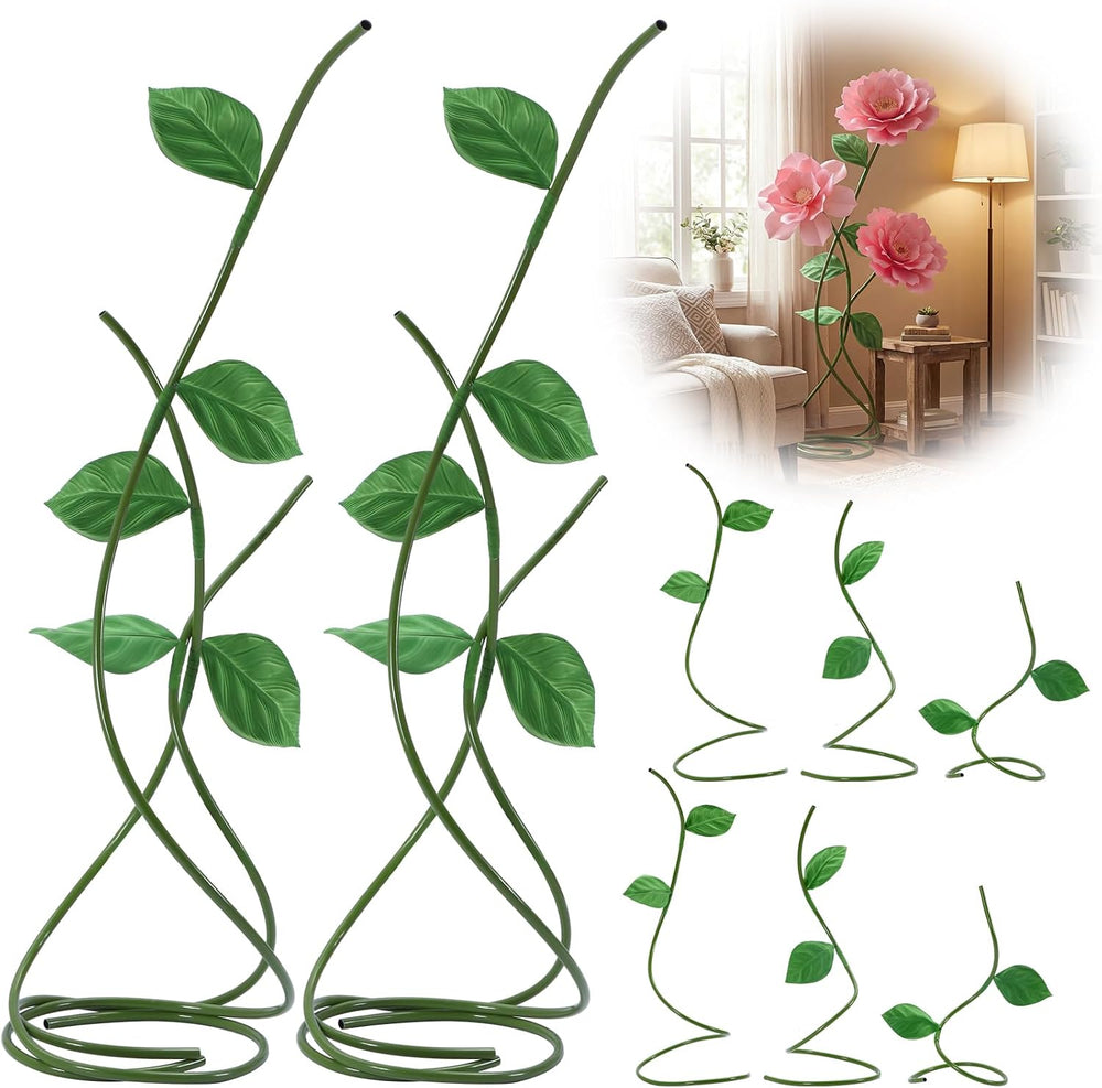 BreezeHug 6 Pcs Free Standing Giant Flowers Stem Stands Giant Artificial Flow...