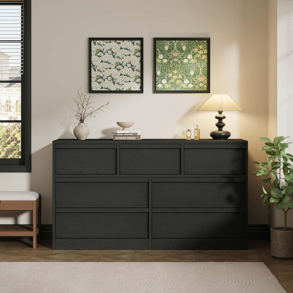 Garvee 7 Dresser for Bedroom, 54" Wide Dresser, Freestanding Horizontal ...