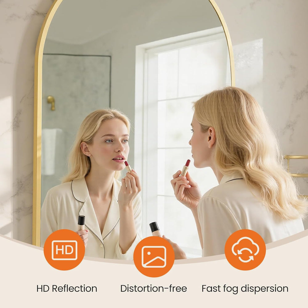 Sweetcrispy 20"x30" Arched Gold Bathroom Mirrors for Wall, Vanity M...