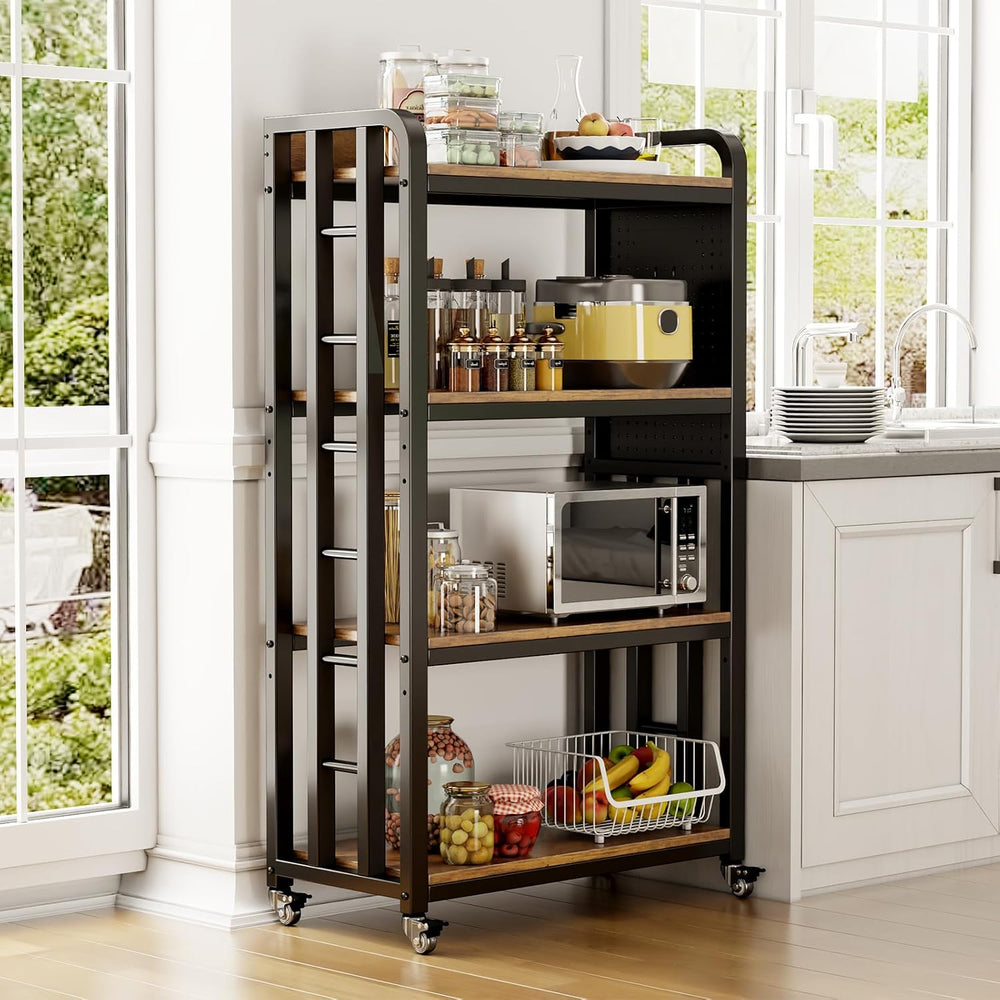 Bakers Rack with Power Outlet,bakers rack with storage,microwave cart | Micro...