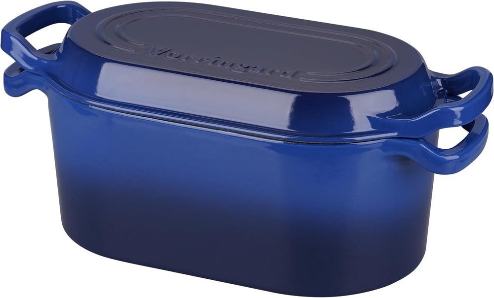 VORRINGARD Oval Dutch Oven Pot with Lid, Enamel Coating Cast Iron Bread Pans ...