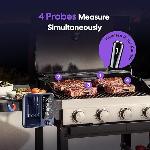 4-Probe Digital Meat Thermometer Wireless