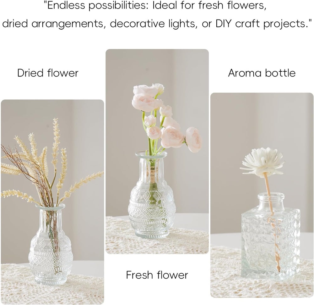 Glass Bud Vases Set of 32 - Assorted Small Mini Glass Vases for Flowers, Crys...